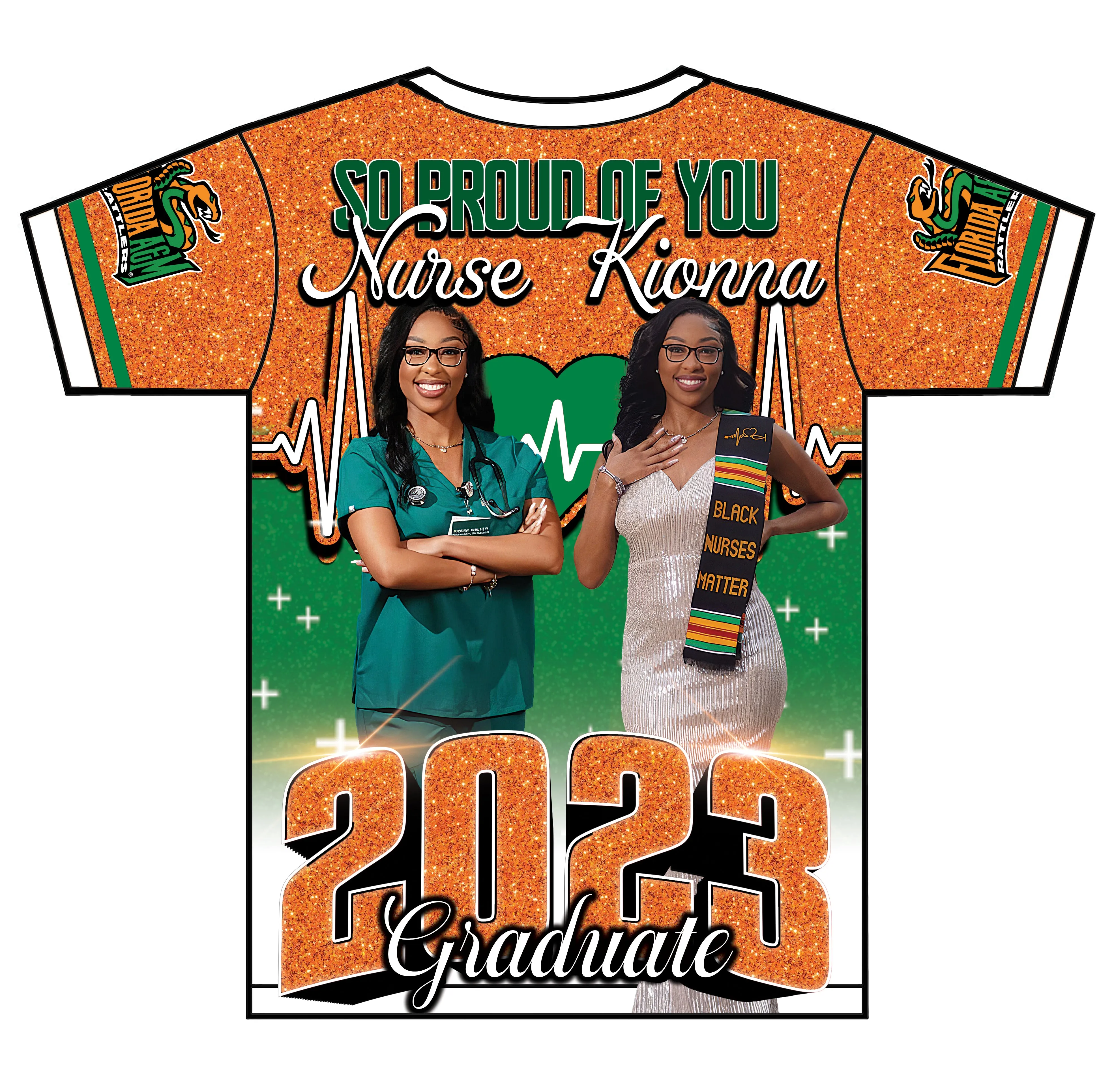 "Nurse Kionna" Custom Designed Graduation 3D shirt