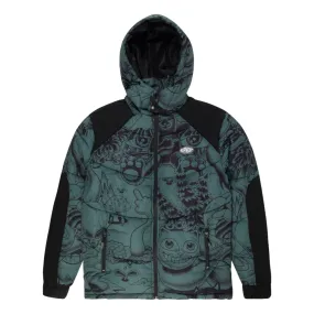 RIPNDIP DARK TWISTED FANTASY PUFFER JACKET-OLIVE/BLACK