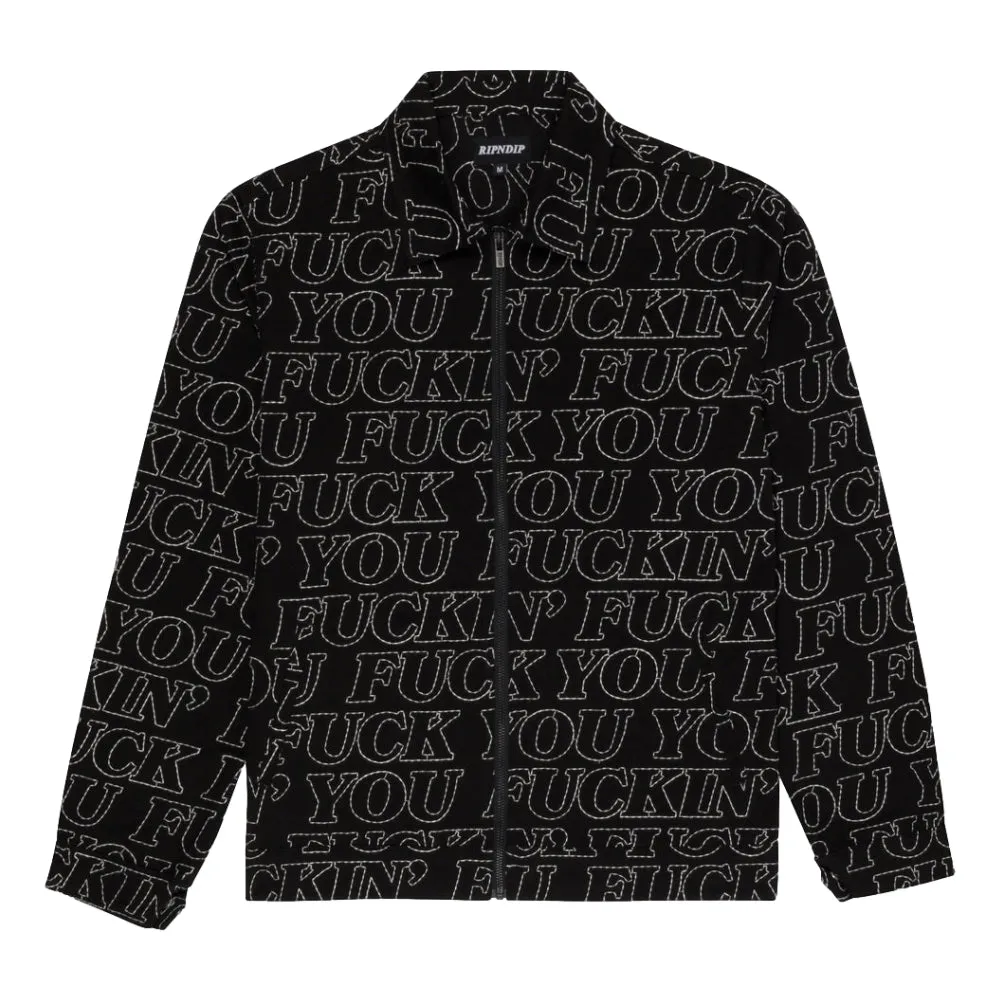 RIPNDIP FUCKIN FUCK QUILTED WORK JACKET-BLACK