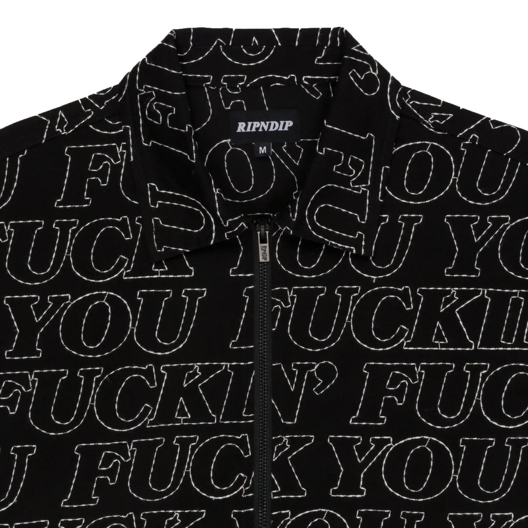 RIPNDIP FUCKIN FUCK QUILTED WORK JACKET-BLACK