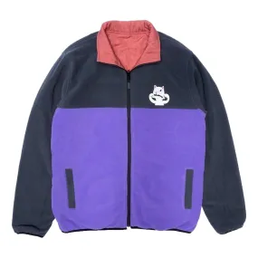 RIPNDIP SHMOODY POLAR FLEECE QUILTED REVERSIBLE JACKET-CLAY / PURPLE