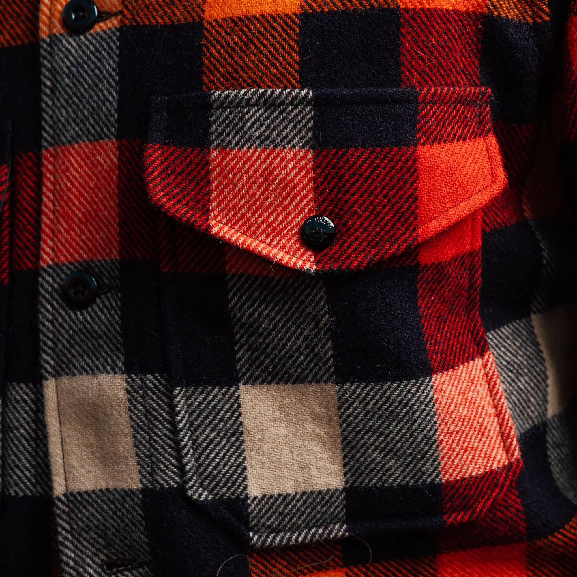 RRL Plaid Wool Shirt Jacket Orange Multi FINAL SALE