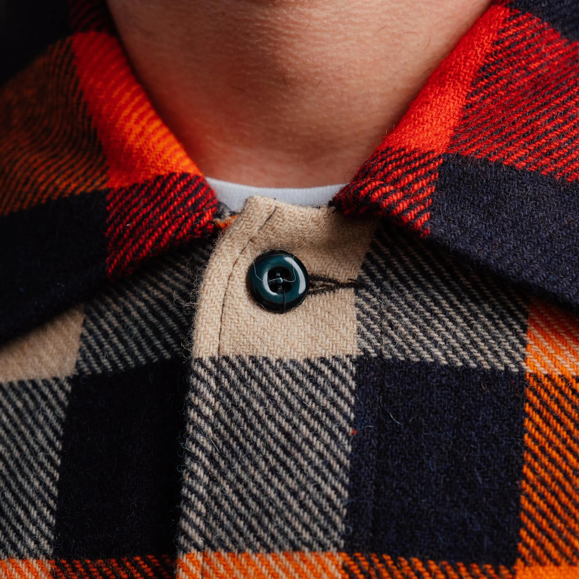 RRL Plaid Wool Shirt Jacket Orange Multi FINAL SALE