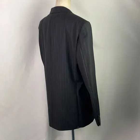 Saks Fifth Avenue NWT Black Striped Mens Jacket