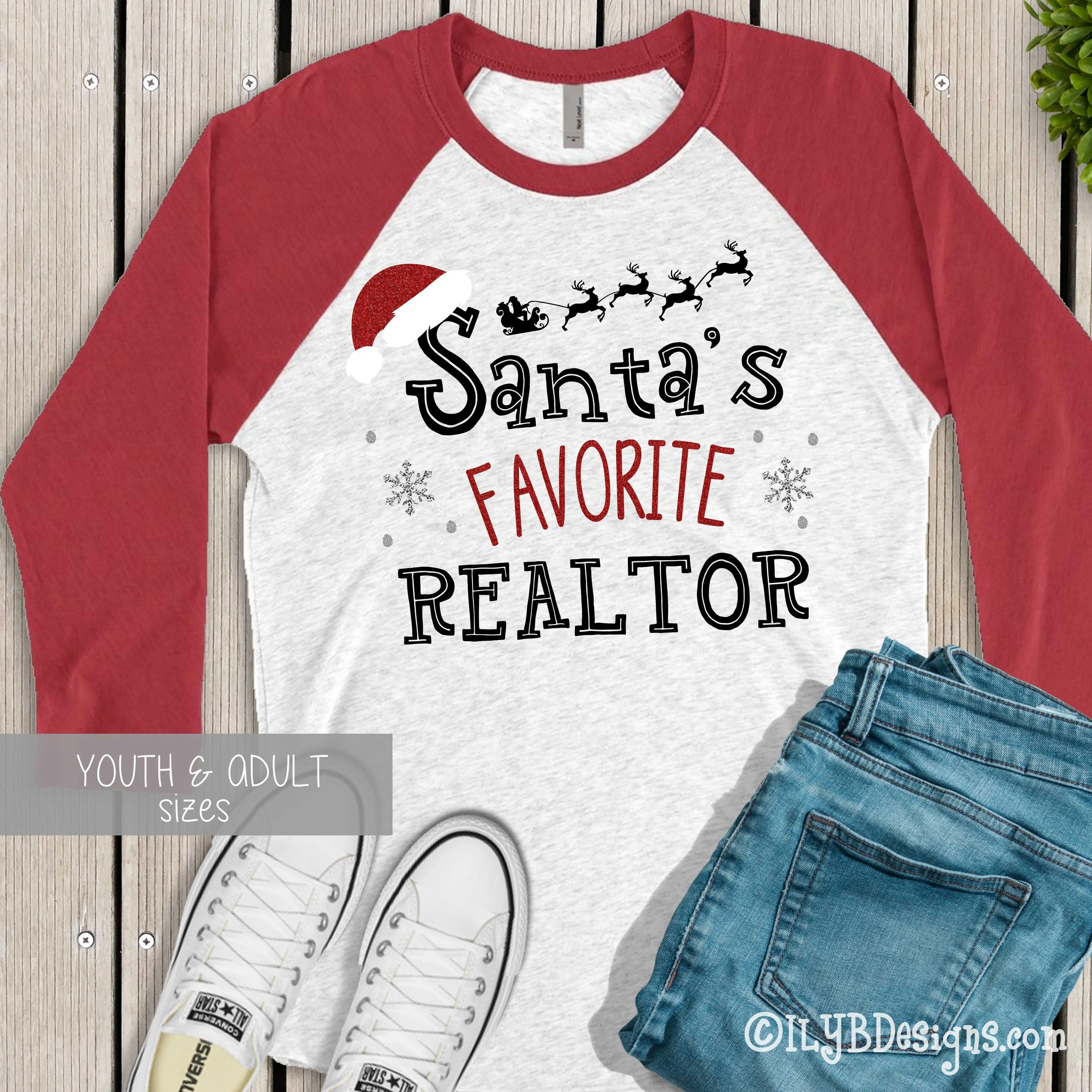 Santa's Favorite Christmas Shirt - Christmas Santa Shirt - Christmas Baseball Raglan Shirt