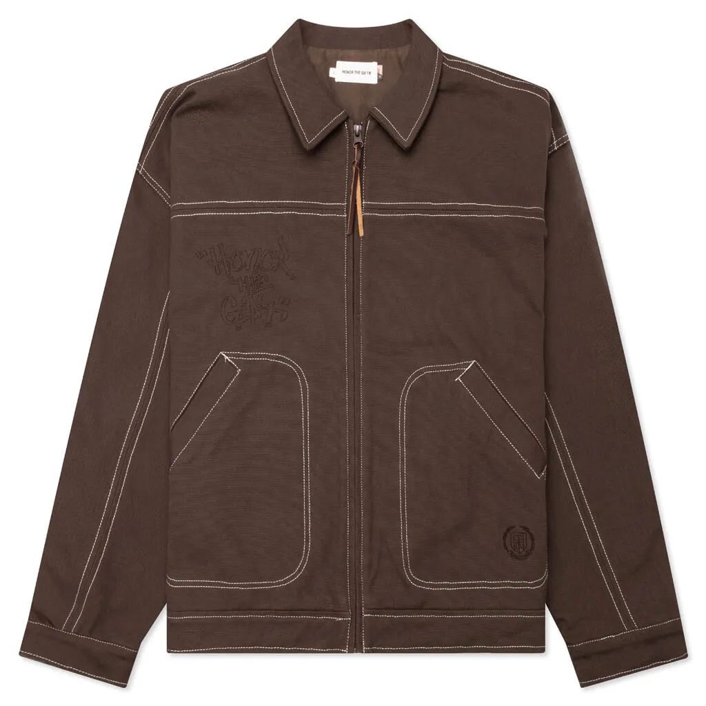 Script Carpenter Jacket - Brown