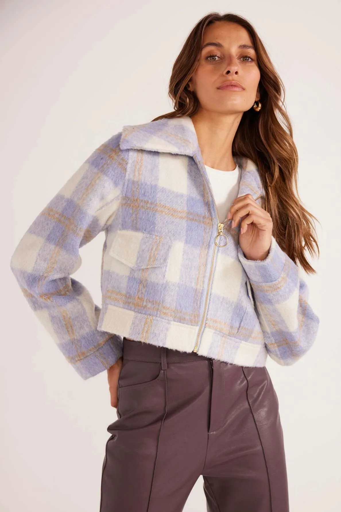 Sheridan Blue Check Cropped Jacket