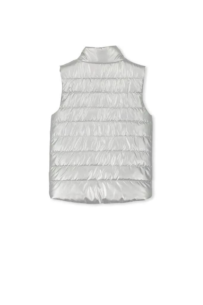 Silver Puffer Vest (Milky Baby)