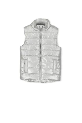 Silver Puffer Vest (Milky Baby)