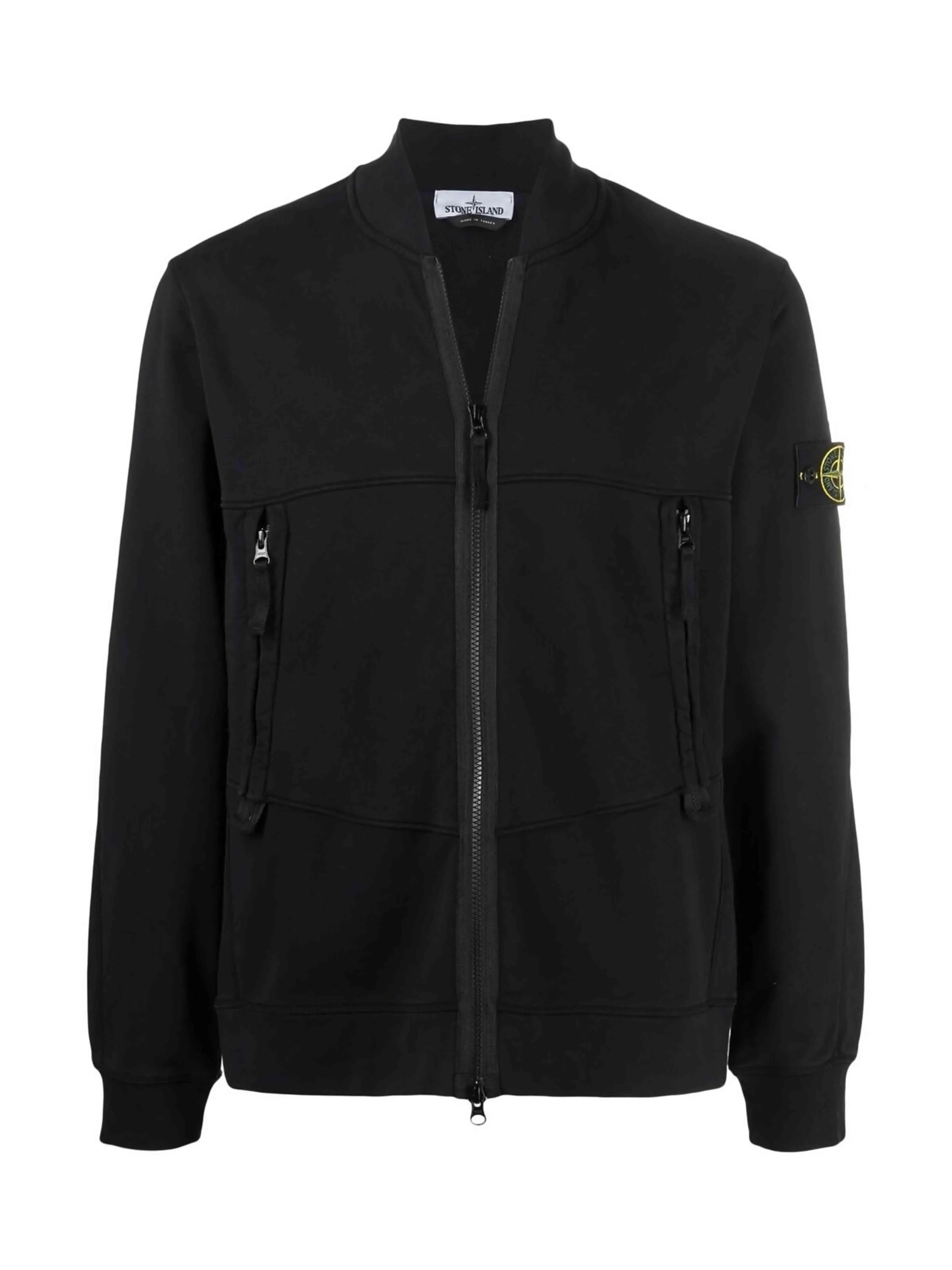 Stone Island Zip Up Bomber Jacket Black