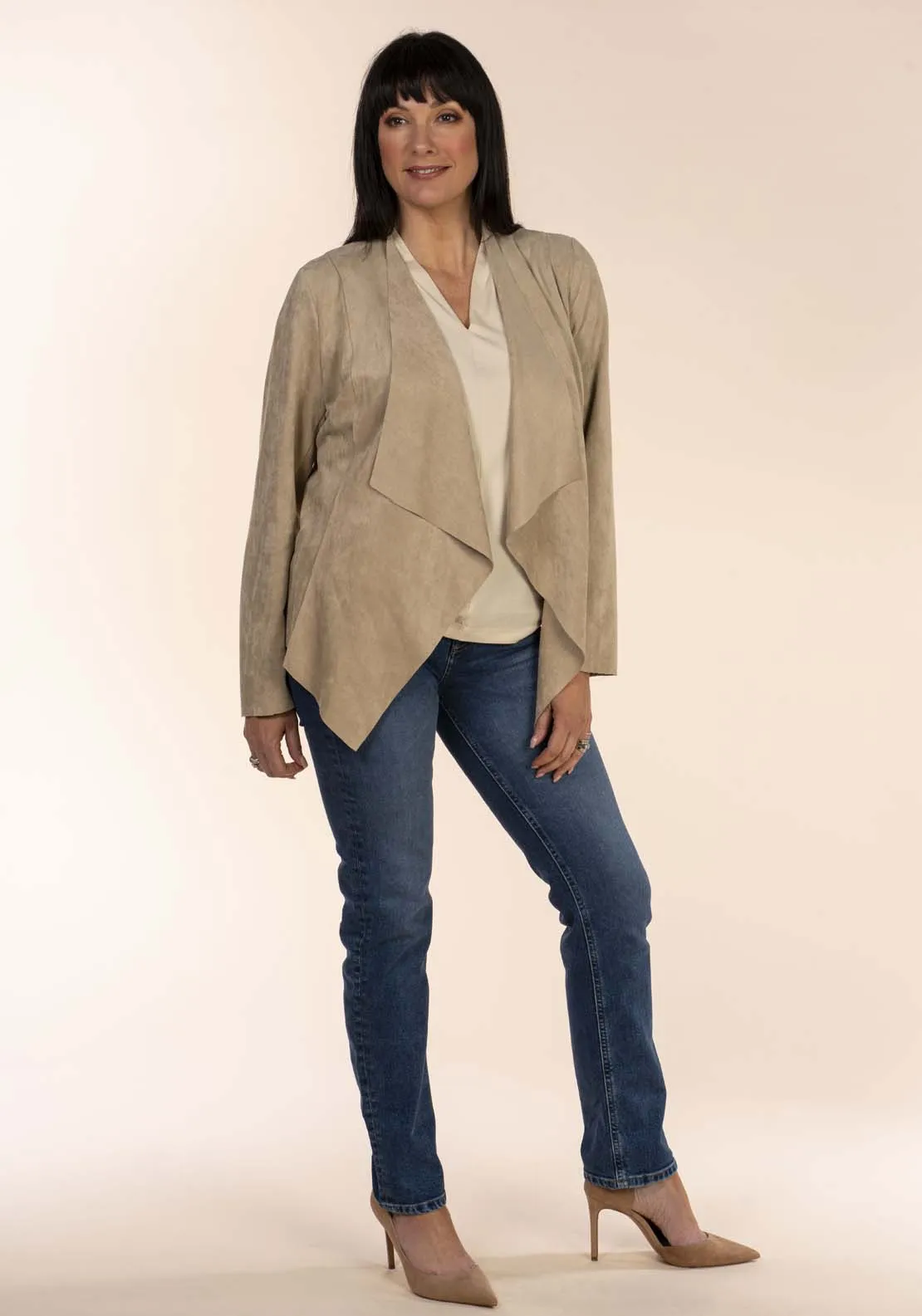 Suede Drape Jacket