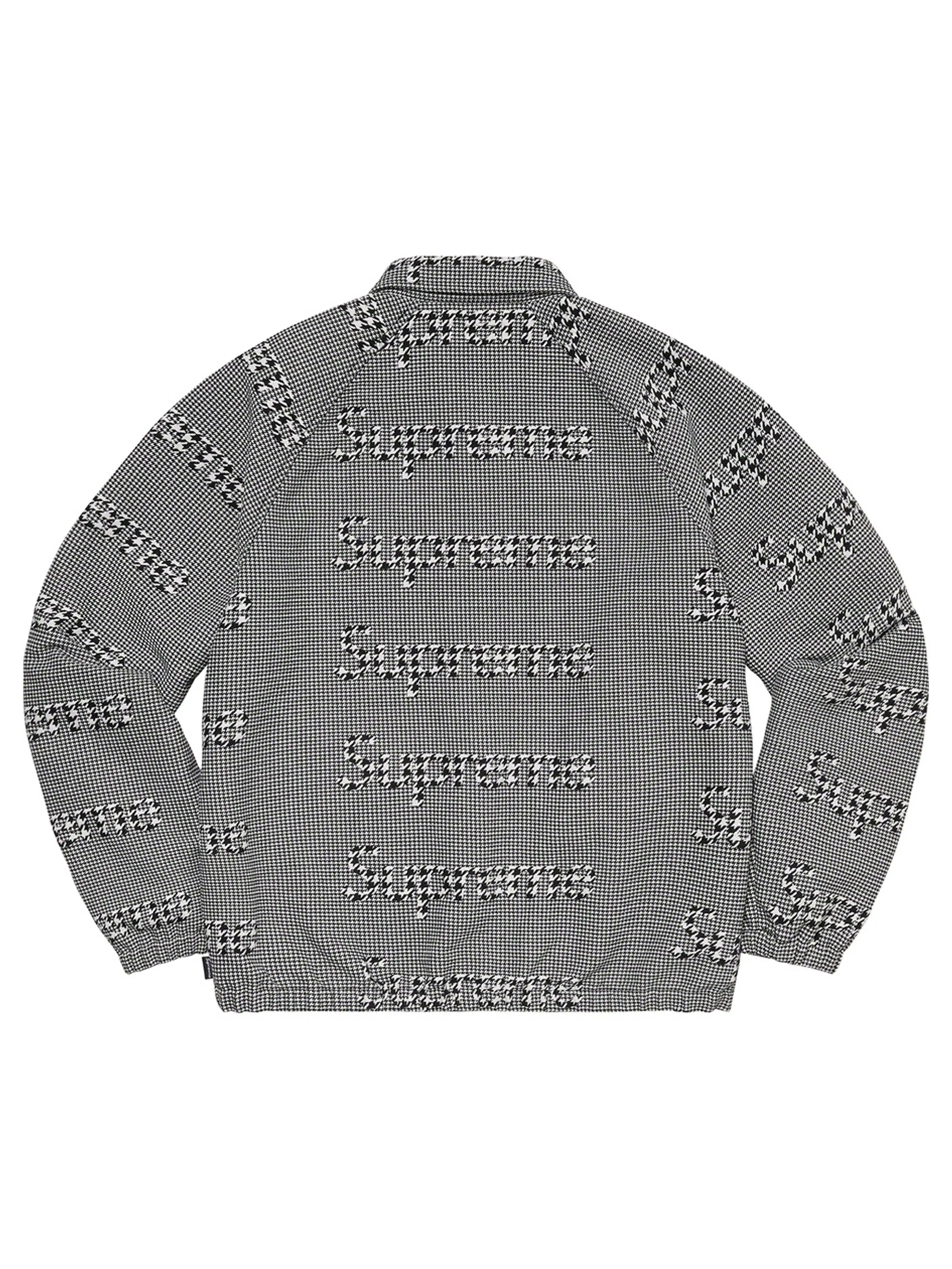 Supreme Houndstooth Logos Snap Front Jacket Black/White [FW20]