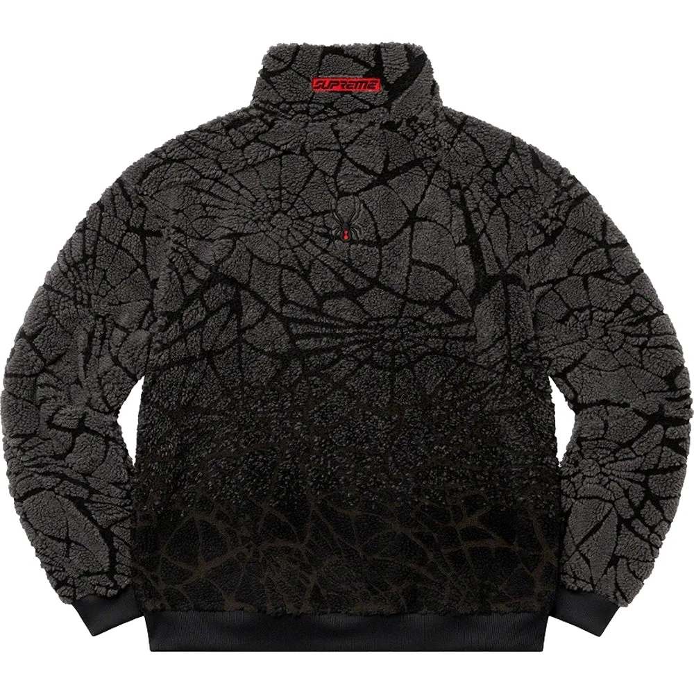 SUPREME SPYDER WEB POLAR FLEECE JACKET-BLACK