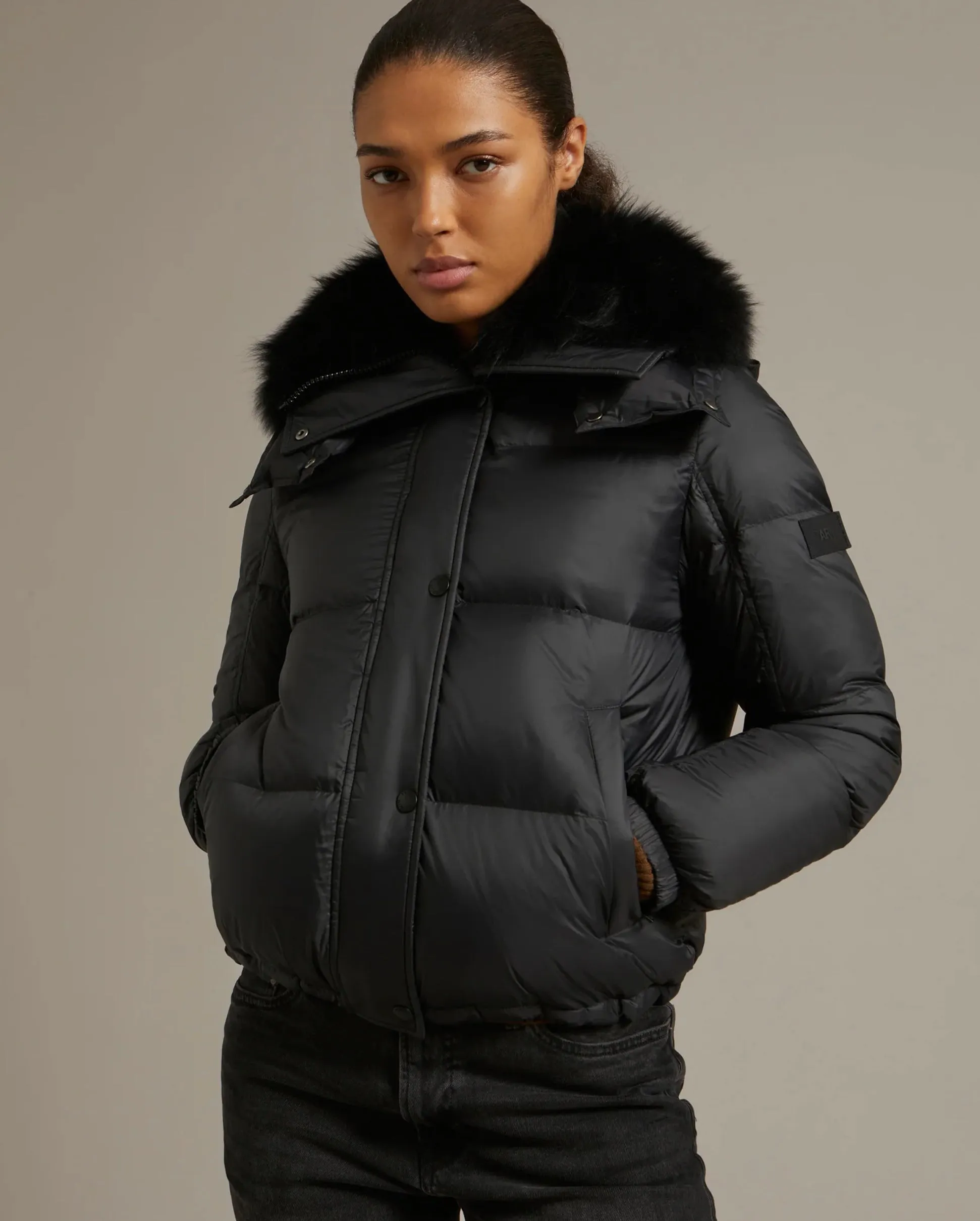 TECH FABRIC DOWN JACKET / BLACK