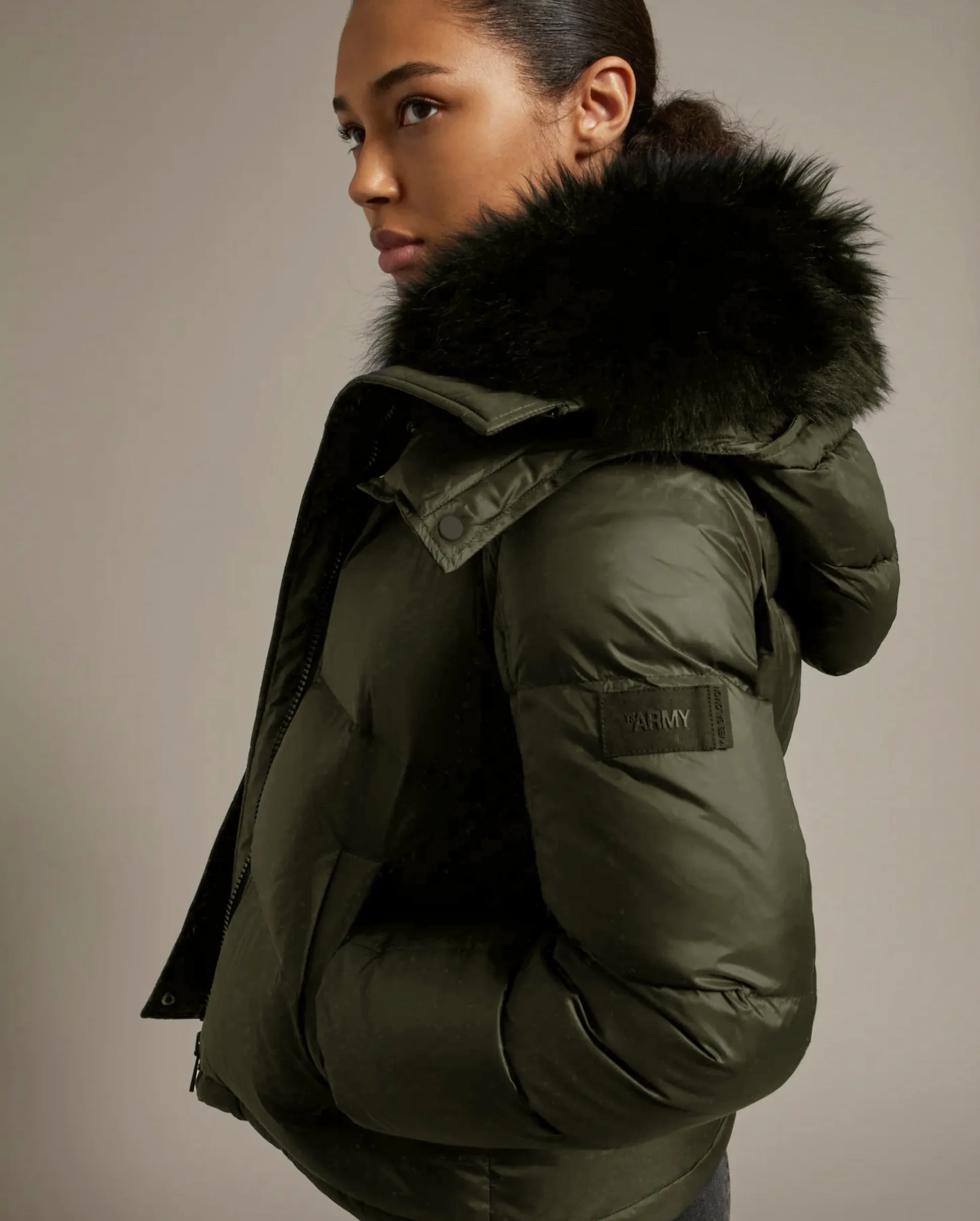 TECH FABRIC DOWN JACKET / HUNTER GREEN