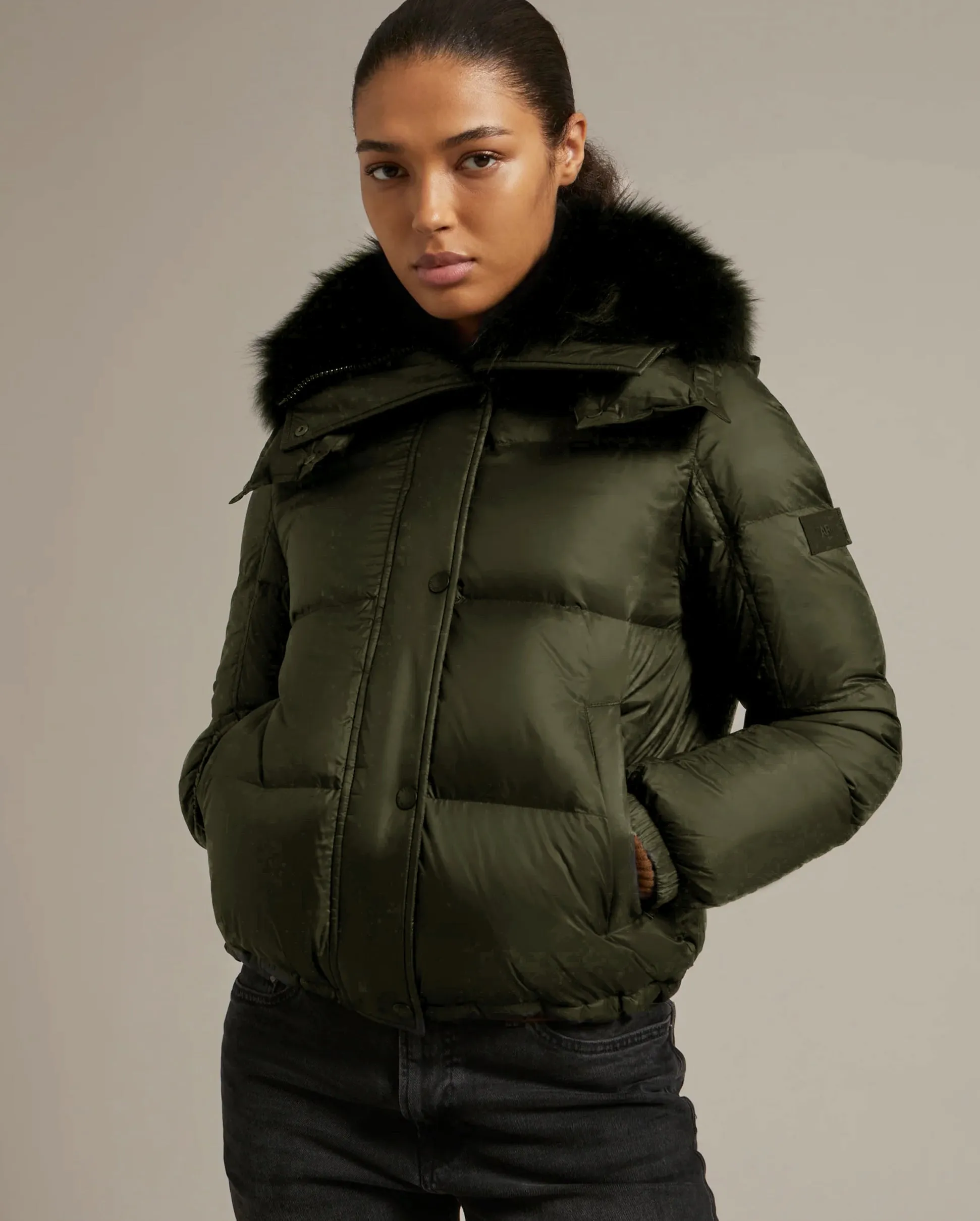 TECH FABRIC DOWN JACKET / HUNTER GREEN