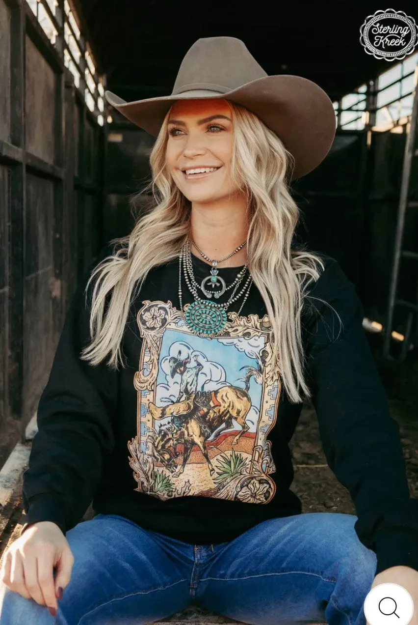 The Tooled Bucking Cowboy Sweatshirt