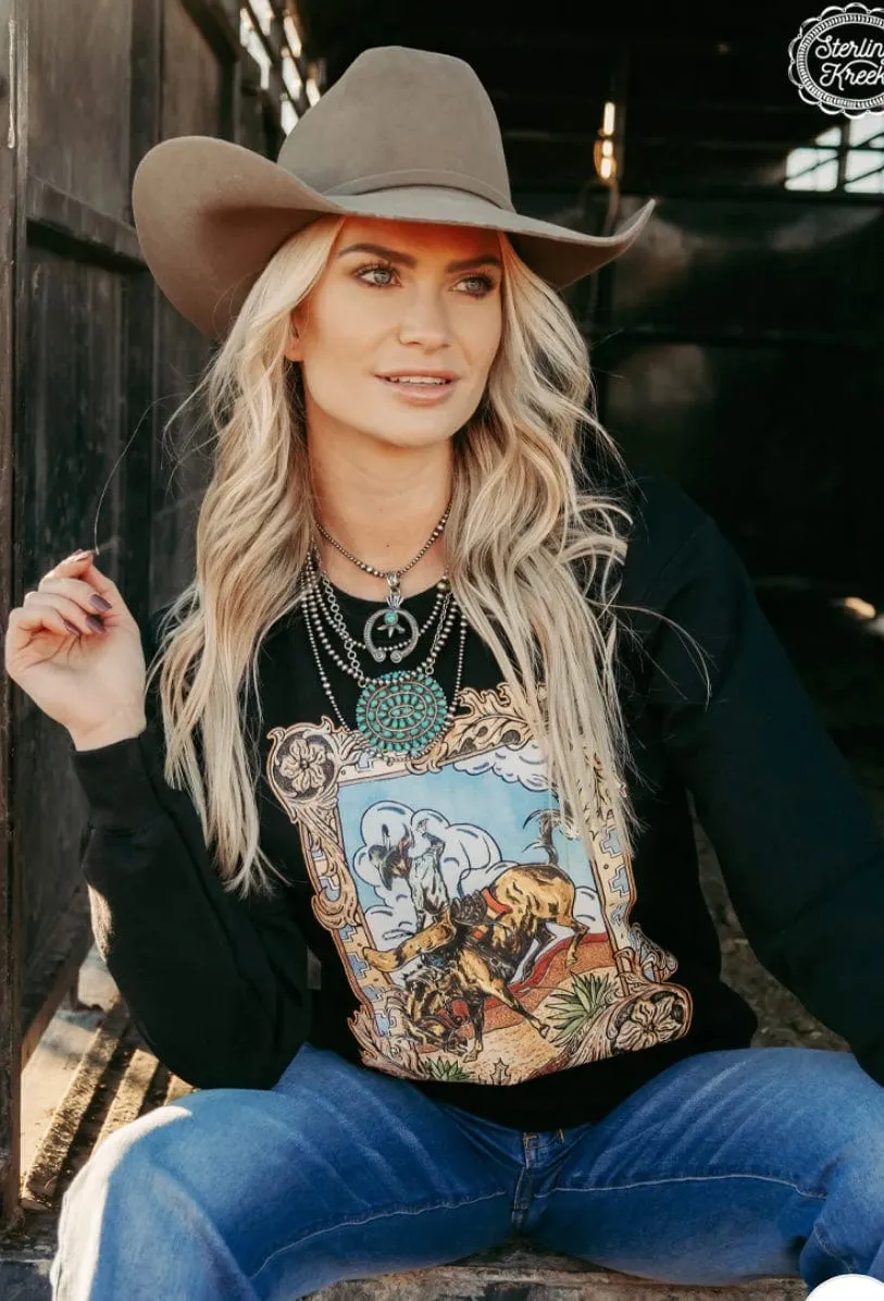 The Tooled Bucking Cowboy Sweatshirt