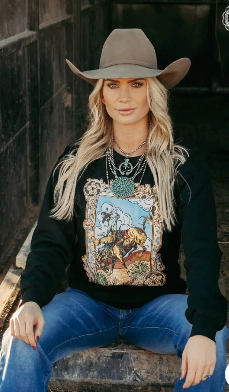 The Tooled Bucking Cowboy Sweatshirt