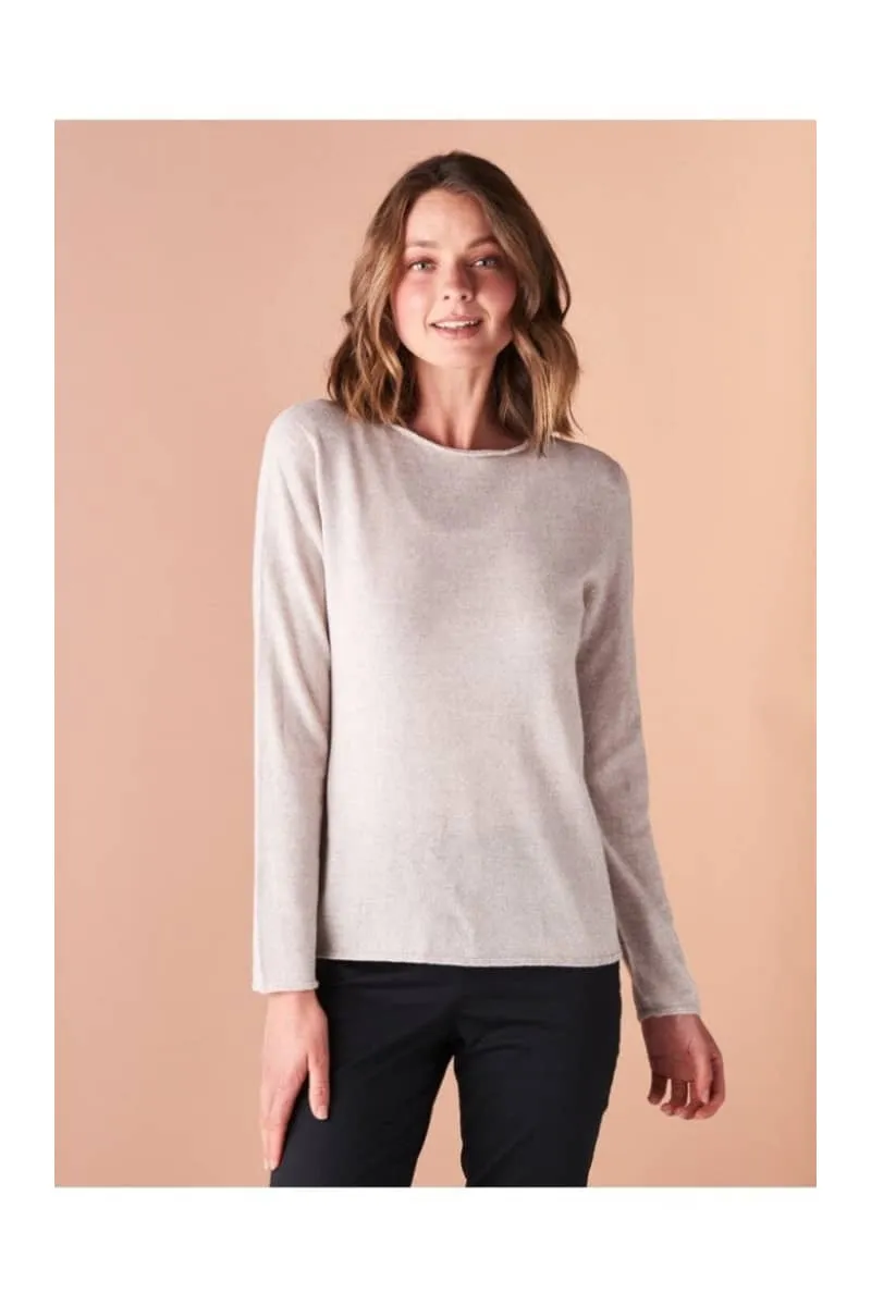 Uimi - Phoebe Crew Neck Jersey Top - Mushroom