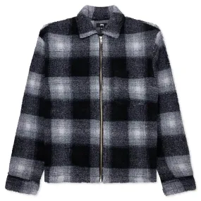 Zip Sherpa Shadow Plaid - Black