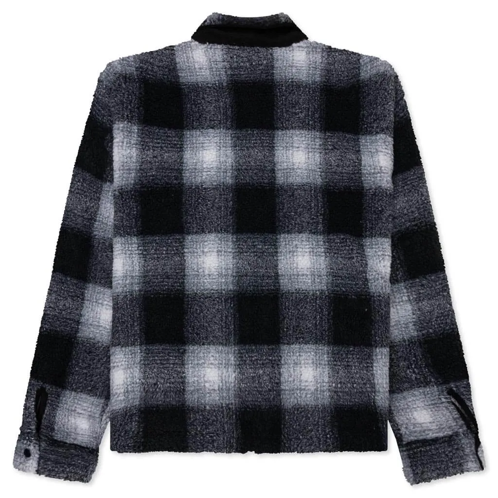 Zip Sherpa Shadow Plaid - Black